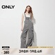 ONLY春夏休閑百搭簡(jiǎn)約口袋綁帶背帶褲休閑褲女|12427S002 E40 寒冬灰色 160/64A/S