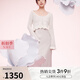 SNIDEL春夏V領(lǐng)荷葉邊針織衫吊帶連衣裙兩件套SWNO241110 象牙白 M （1）