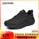 斯凱奇（Skechers）男鞋秋季星邁緩震運動(dòng)鞋松糕底休閑跑步鞋54450 黑色/炭灰色/BKCC 42