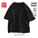 名創(chuàng)優(yōu)品（MINISO）220G重磅短袖男T恤夏季厚實(shí)不透高級(jí)感精梳棉純棉半袖寬松上衣服 【220G重磅】黑色 XL /180(體重140-155斤)