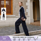 香影運動(dòng)休閑衛衣套裝女2025秋季新款一整套穿搭藏青色衛褲三件套 藏青 M 160/84A/95-110斤