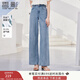香影藍(lán)色直筒窄版闊腿牛仔褲女2025夏裝新款寬松顯瘦垂墜感拖地褲 牛仔藍(lán) L 165/88A/110-125斤