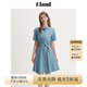 ELAND衣戀連衣裙女收腰涼爽透氣舒適裙子夏季新款EEOJER02 淺牛仔色(56)L/Indigo L 170