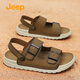 Jeep吉普涼鞋男鞋夏季外穿露趾溯溪沙灘鞋男士戶(hù)外防滑涼拖鞋男爸爸鞋 棕色 41