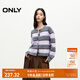 ONLY秋冬時(shí)尚潮流圓領(lǐng)撞色條紋含羊毛針織衫女|12433B016 C32 香紫粉色 S (160) 80A