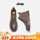 Jeep吉普馬丁靴男2025年冬季新款復古耐臟加絨男鞋皮面工裝雪地靴子男 8001卡其【升級款】 41 (255mm)【升級款】