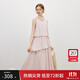 范思藍恩度假風(fēng)重工領(lǐng)口無(wú)袖掛脖連衣裙2025夏新款不規則裙擺2469 水粉色 M