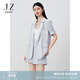 玖姿·安娜蔻漫游都市Clean Fit輕薄短袖西裝外套女2024夏款 淺藍(lán) L