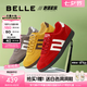百麗（Belle）學院風撞色跑道賽車鞋德訓鞋女25秋新商場款薄底板鞋E2K1DCM5 紅色 36 (230mm)