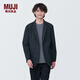 無印良品 MUJI 男式 便攜 夾克 男士外套春季款男裝 西裝小西服AD0VAA4S 黑色 XL (180/104A)