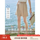 茵曼（INMAN）冰氧吧涼感輕薄休閑短褲女2025年夏季新款高腰顯瘦a字西裝褲子 淺卡其 27