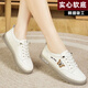 綸戛女鞋2025夏季新款軟底防滑小白鞋一腳蹬平底蝴蝶刺繡運動(dòng)休閑板鞋 NM-33585米棕 39