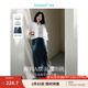 茵曼（INMAN）復(fù)古分割設(shè)計(jì)牛仔裙2025春季女裝新款洗水A字寬松顯瘦半身裙子 深牛仔藍(lán) S