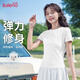 班尼路（Baleno）正肩短袖T恤女2025年夏季新款白色圓領(lǐng)透氣修身時(shí)尚休閑百搭衣服