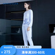 舒雅【純棉】女士圓領(lǐng)厚款印花長(zhǎng)袖長(zhǎng)褲睡衣家居服套裝