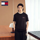 TOMMY JEANS【標語T恤】春夏男裝純棉美式復古印花圓領打底短袖上衣 黑色 M