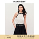 MAXRIENY【商場(chǎng)同款】釘珠裝飾掛脖針織衫修身顯瘦桑蠶絲上衣女 米白 L 03/38