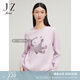 玖姿（JUZUI）太空熊燙鉆毛衣打底衫女裝秋款探索未知精紡針織衫 紫色系 M