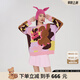 LALABOBO癱癱兔撞色毛衣女裝寬松顯瘦小眾減齡針織套頭上衣潮LBCC-WSTM15 粉色 L