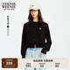 Teenie Weenie小熊女裝毛針織衫2025秋季新款簡約時尚輕薄圓領(lǐng)開衫 黑色 M