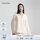 Calvin Klein內(nèi)衣【七夕禮物】秋季女士休閑滿印ck翻領(lǐng)舒適家居長袖睡衣QS6848 LNB-牛乳白 S