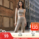 安踏線雕PS褲丨健身褲女2025秋季高腰收腹運(yùn)動(dòng)健身瑜伽外穿緊身褲 亞麻灰-1 M /女165