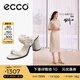 愛步（ECCO）涼鞋女 夏季方頭一字帶優(yōu)雅媽媽女士單鞋高跟涼鞋 雕塑233303 石灰色23330301378 38