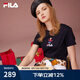 斐樂(lè)（FILA）官方女士短袖T恤夏印花運(yùn)動(dòng)女裝針織短袖套頭衫小熊T刺繡上衣 傳奇藍(lán)-NV M 165/84A