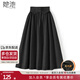她池復(fù)古半身裙2025秋裝新款女裝時尚腰部拼接優(yōu)雅中長裙