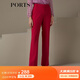 PORTS寶姿商場同款 新品女裝顯瘦百搭休閑長褲LN9P042KWB008 洋紅 S (4)