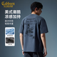 卡賓（CABBEEN）【科技感廢土風(fēng)】印花涼感短袖T恤男裝新款寬松潮牌圓領(lǐng)t上衣 深灰色56（寬松版型） XL /180/52