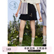 紫涵（ZIHAN）紫涵趣味紐扣百褶裙女夏季學(xué)院風(fēng)A字高腰短裙顯瘦半身裙 黑藏青 M