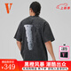 VLONE STAPLE月球大LOGO印花燙鉆水洗寬松短袖T恤男女同款黑灰時(shí)尚個(gè)性 VLTE25010BK L