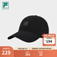 FILA 斐樂官方男士帽子棒球帽2025夏新品高爾夫運動遮陽帽鴨舌帽 深黑-BK XS