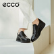 愛(ài)步（ECCO）休閑樂(lè )福鞋 春夏男士商務(wù)耐磨增高一腳蹬皮鞋豆豆鞋 雅仕207144 黑色20714401001 41