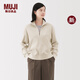 無印良品（MUJI）女式華夫格編織半拉鏈套頭衫女士衛(wèi)衣25年秋季新品BB2SSA5A 原色 XL （165/92A）