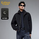 卡賓【皺格提花化纖】茄克男提花面料重金屬拉鏈日常休閑秋季長(cháng)袖外套