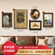 奇瓦麗美式風(fēng)格客廳裝飾畫中古風(fēng)沙發(fā)背景墻壁畫組合復(fù)古油畫高級感掛畫 A1款復(fù)古組合畫-肌理畫 小組合：占墻尺寸約1.8m 復(fù)古棕+雅韻復(fù)古金小金+圣約翰黑