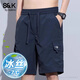 班尼路 BALENO S&K系列工裝短褲男款2025新款夏季薄款寬松休閑中褲運動冰絲五分 寶藍 L