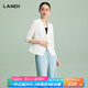 藍(lán)地（LANDI）[禪意光澤]LANDI優(yōu)雅氣質(zhì)修身短款小西裝外套女五分袖夏新品 純白色 S