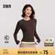 森馬（Semir）長袖T恤女假兩件緊身磨毛圓領(lǐng)2024冬季吸濕發(fā)熱撞色109724101002