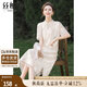 絲柏舍立領(lǐng)連衣裙2025夏裝新款A(yù)字中長(zhǎng)款優(yōu)雅大碼女裝旗袍裙