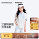 巴拉巴拉【庫洛米IP】兒童短袖女童t恤夏裝中大童POLO衫撞色時尚 本白10101 150