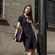 TOMMY HILFIGER【修身顯瘦】25夏季女裝珠地網眼氣質純色微彈POLO裙連衣裙 【經典凈色】經典黑BDS S