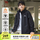 駱駝（CAMEL）硬殼鋒衣男2025新款秋冬單層加絨防潑中性復(fù)古運(yùn)動登山服女 C34CW04626A，幻影黑 ，中性 L