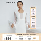 PORTS寶姿商場同款新品女裝三醋纖拼接領高腰連衣裙LL8D139NWB011 奶白色 M (6)