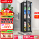 新飛（frestec）冰吧酒柜辦公室小型冰箱 家用客廳玻璃單門展示柜 紅酒 恒溫冷藏柜 178升黑內(nèi)膽【冷藏+微冷凍+帶燈+帶鎖】