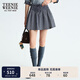 Teenie Weenie小熊女裝半身裙2025秋季新款甜美俏皮約克褶格子短裙 藏青色 M