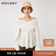 moussy 女裝新品甜美少女一字領(lǐng)露肩休閑襯衫女010GA230-6640 010白色 均碼
