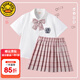 G.DUCKKIDS小黃鴨女童套裝夏裝學(xué)院風(fēng)襯衫兒童百褶裙子女孩表演服學(xué)生校服 少女心事 110 尺碼4~5歲【100-110cm】